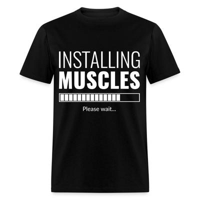 Muskeln installieren bitte warten Shirt Lustiges Fitnessstudio Humor T-Shirt Größe S-6XL