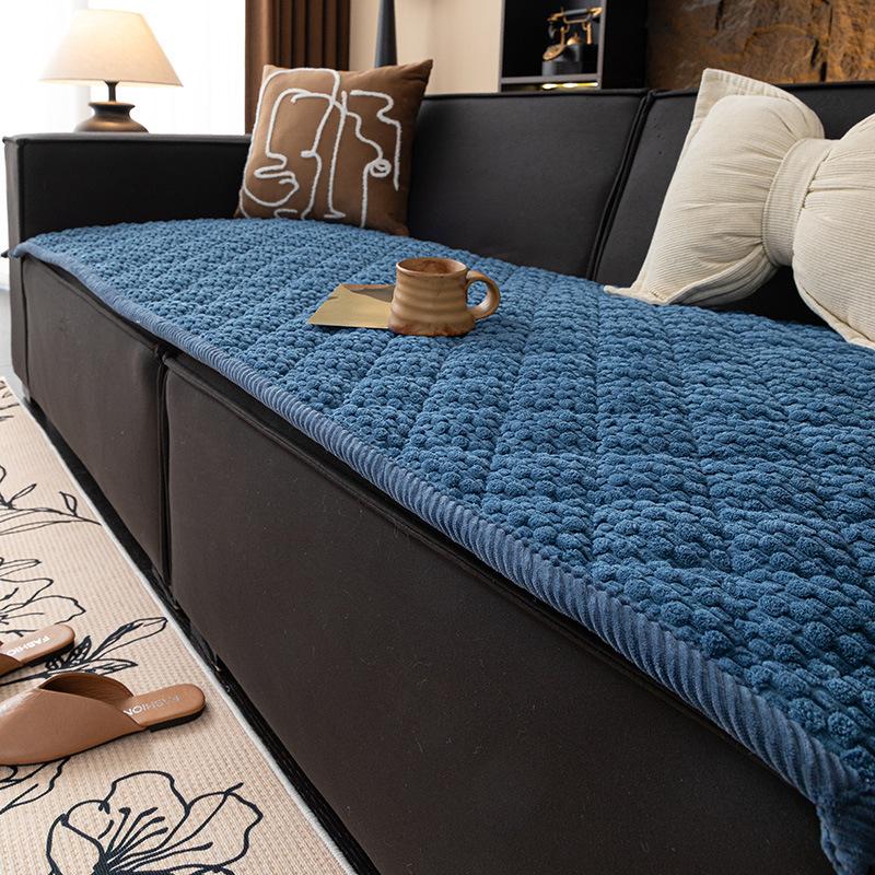 Modern Thickened Corduroy Sofa Cushion Solid Warm Couch Slipcover for Living Room Anti Slip Anti-Dirt Furniture Protective Cover