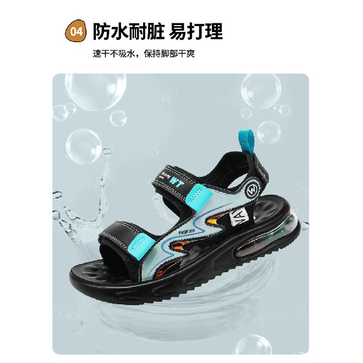 Boys' Sandals New Children's Sports Beach Shoes for Older Kids with Air Cushion Soft Sole Boys' Summer Lightweight Sandals