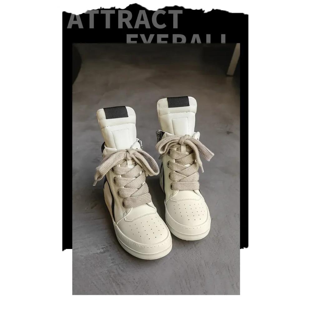 Classic Design Men's Sneakers Wide Shoeslace Men's Casual Shoes Thick Sole Women Leather Sports Shoes