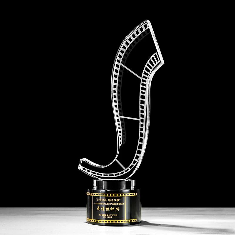 Customized Crystal Trophy for Film Television Photography Short Video Competition Excellent Employee, Home Decoration Medal, 1Pc