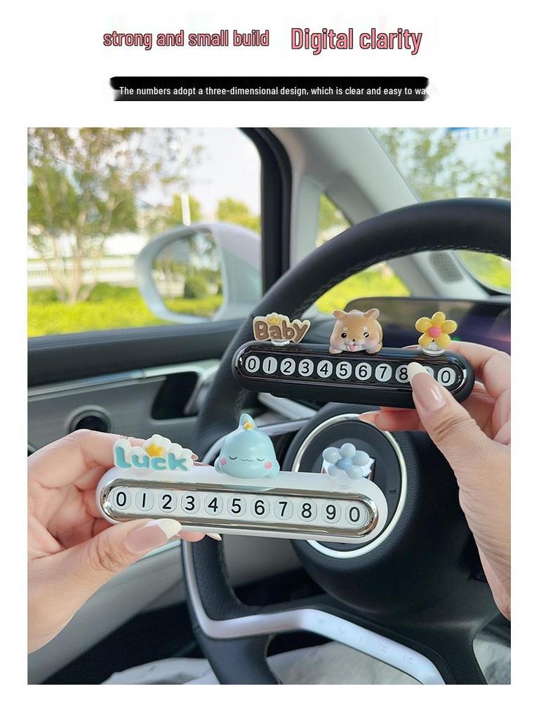 Cute Temporary Parking Phone Number Plate for Car Interior