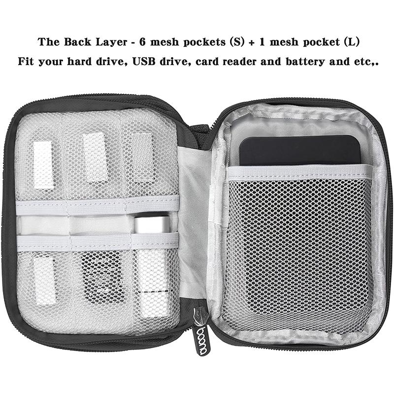 Portable Hard Drive Storage Bag Multifunctional Shockproof Carrying Case Durable Large Capacity HDD SSD Organizer Bag