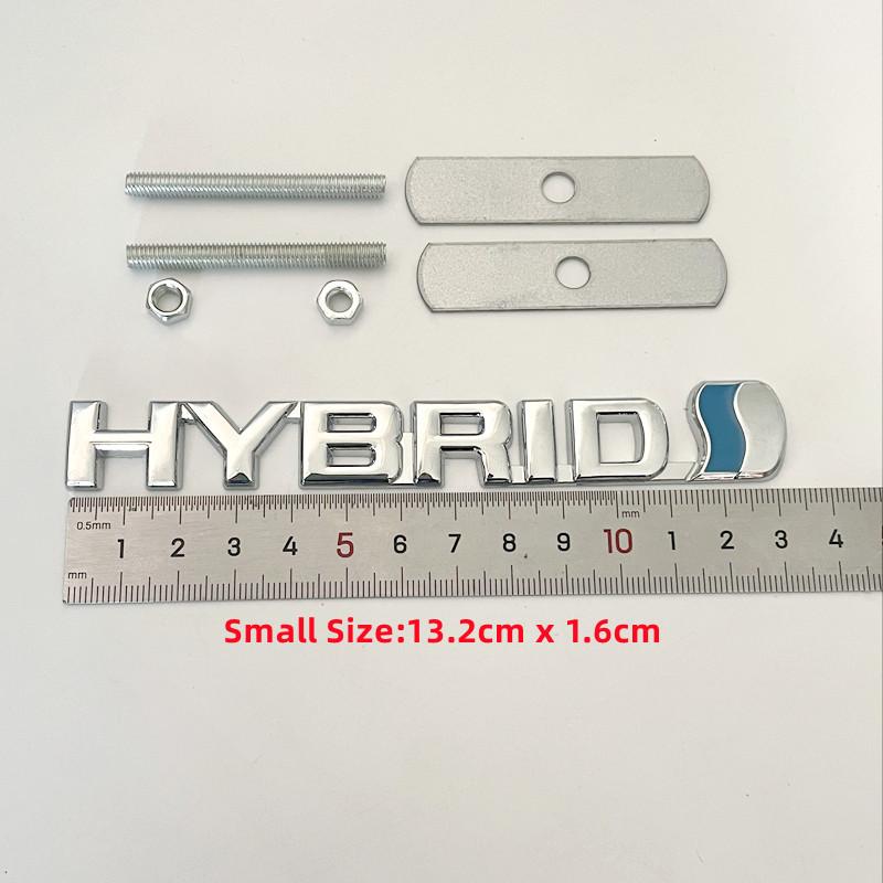 3D Metal HYBRID Logo Grill Side Fender Rear Trunk Emblem Badge Car Sticker Decals For Toyota Prius Camry Crown Auris Rav4s TRD