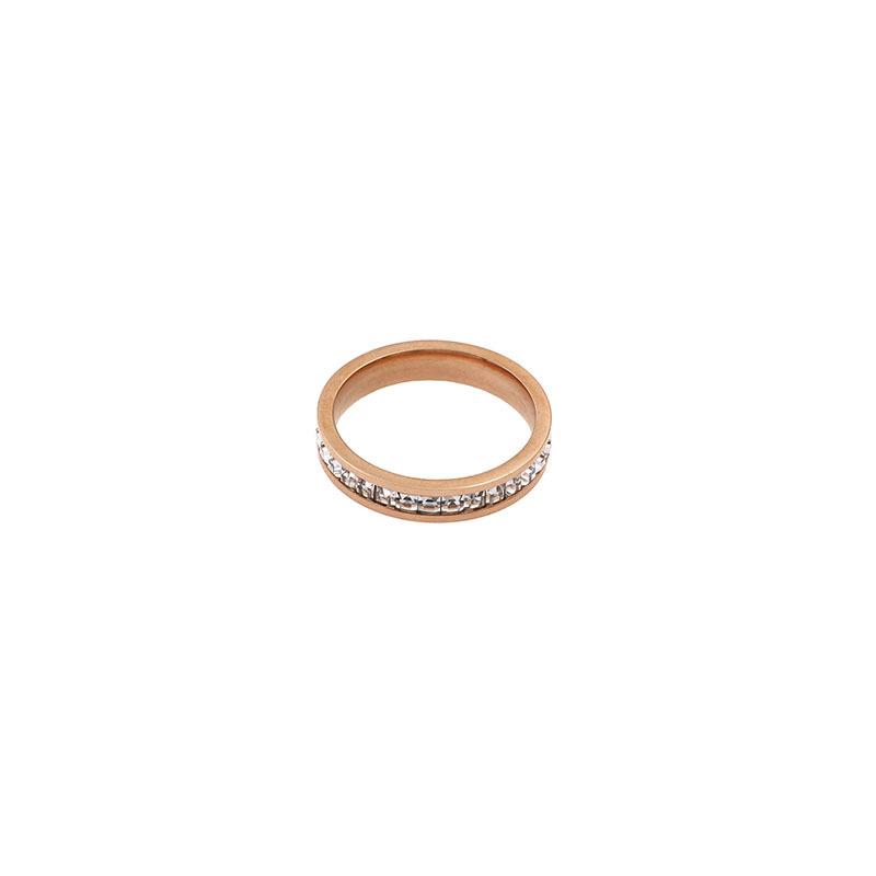 Fashion Sparkle Inlaid Zircon Popular Rose Gold Non-Fading Jewelry Ring