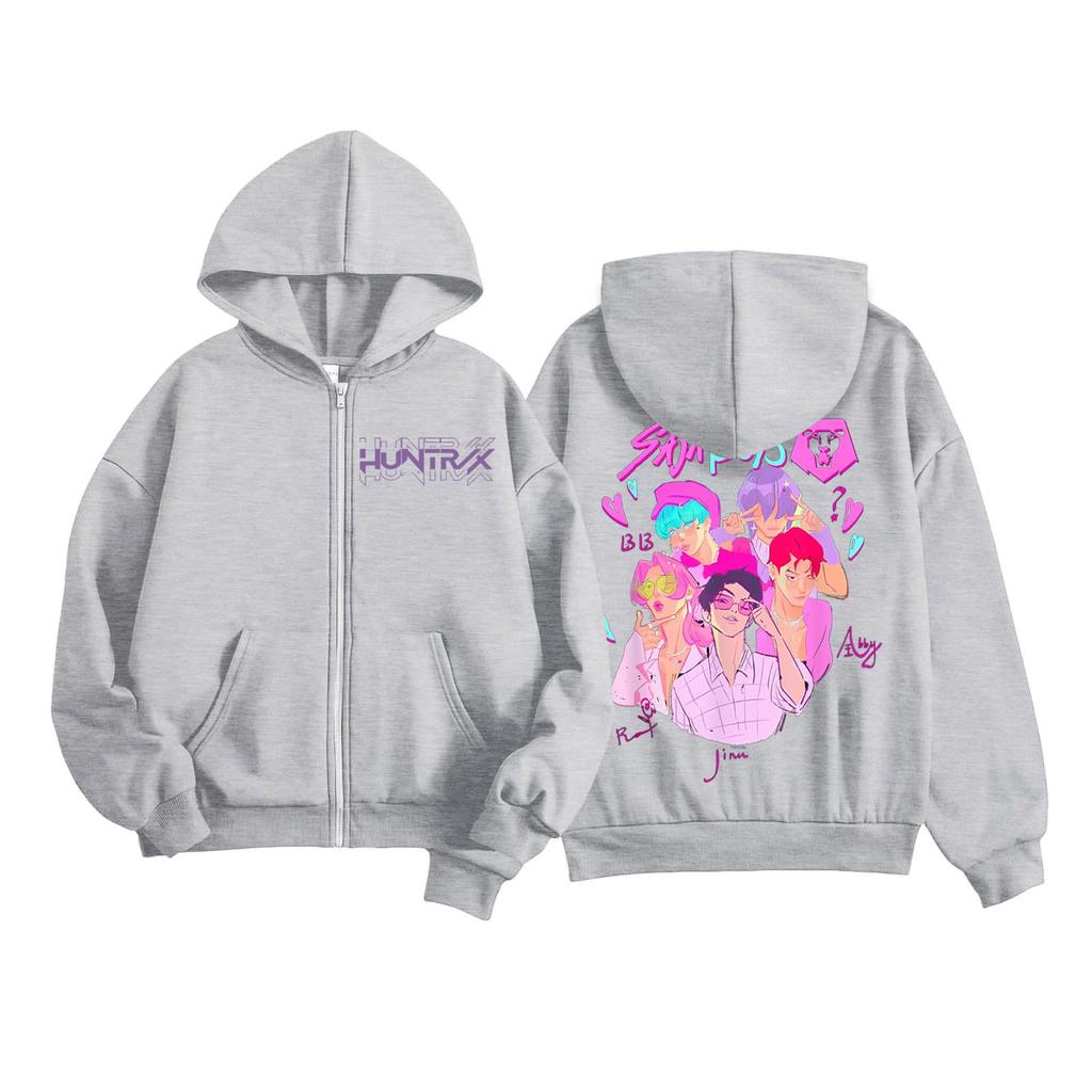 Kids Fashion Women's Lightweight Long Sleeve Zipper Hoodie Printed Hoodie With Pockets