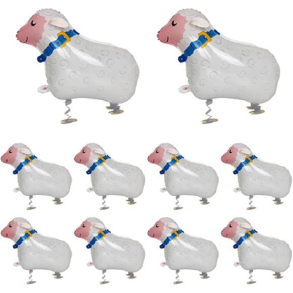 10Pcs Walking Animal Balloons Pet Balloons Farm Animal Balloon Foil Balloon for Party Decortion (Sheep)