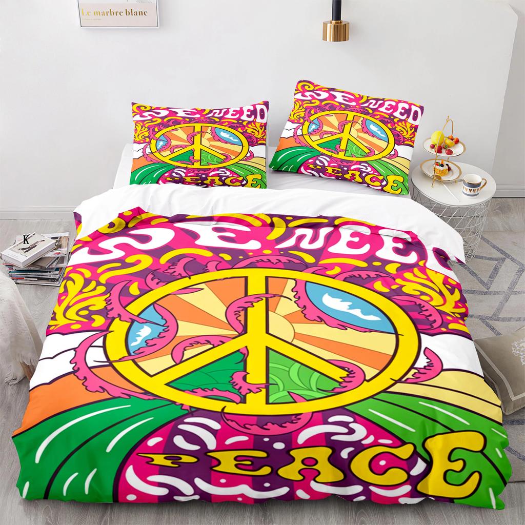 Retro Abstract King Queen Duvet Cover Colorful Vintage Style Bedding Set For Teens Adult Modern Art 2/3pcs Polyester Quilt Cover
