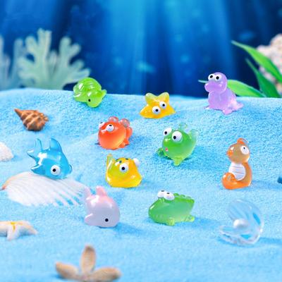 Mini Ocean Resin Animals Tiny Sea Animals Figurines Marine Miniature Decorations for DIY Fish Tank Potted Micro Garden Landscape