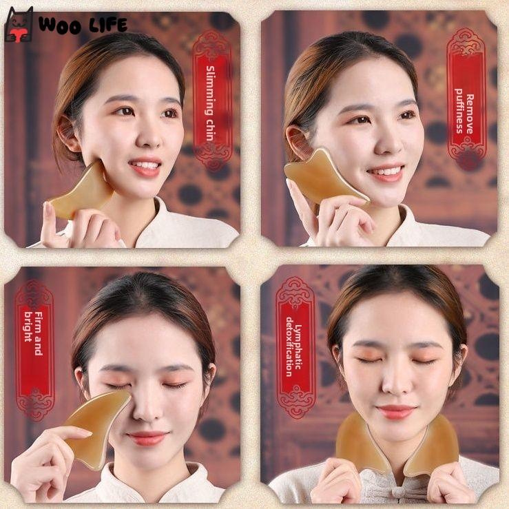 Natural Cow Horn Scraping Board Face Scraping Board Facial Beauty and Face Slimming Universal for The Whole Body