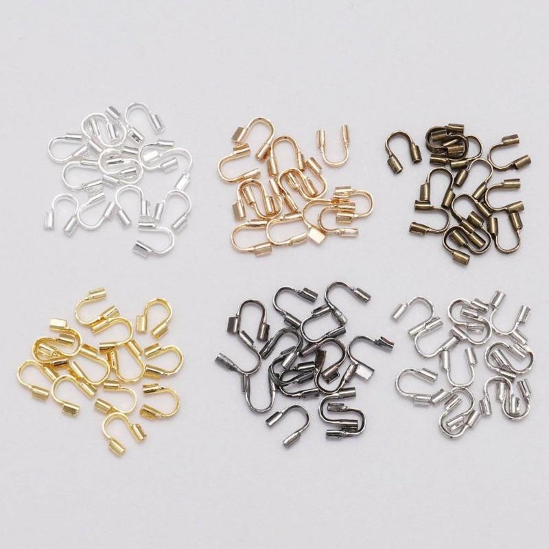 100pcs 4.5x4mm Wire Protectors Wire Guard Guardian Protectors Loops U Shape Accessories Clasps Connector for Jewelry Making