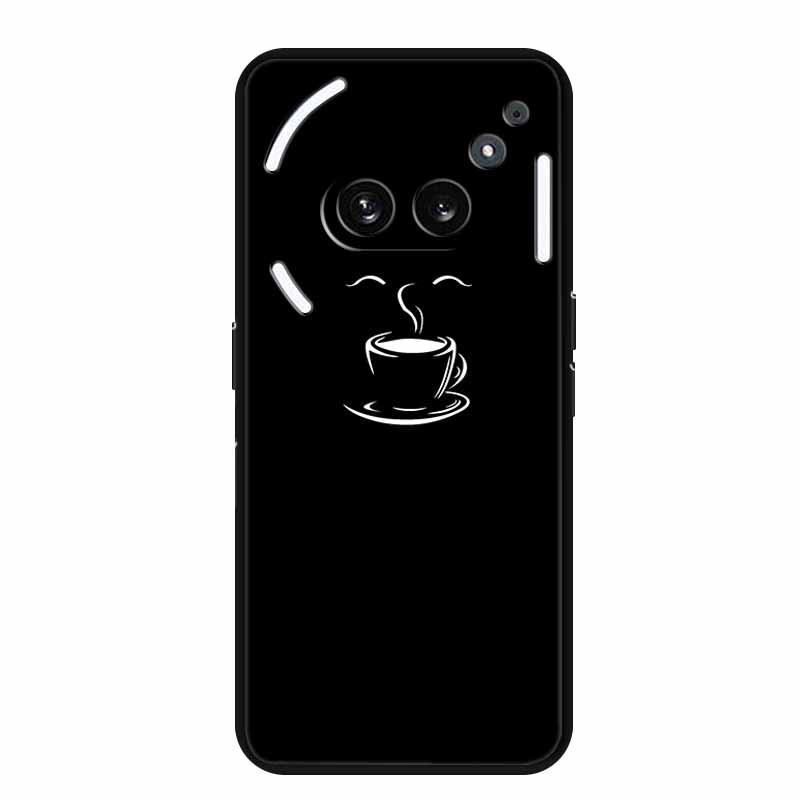 Nothing Phone 2A Luminous Hole TPU Soft Black Case with Simple Line Design