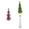 Artificial Mini Christmas Tree Christmas Decoration .84inch Sturdy with Wood Base with Snow for Party Xmas Crafting