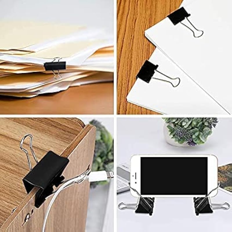 Bambalio Binder Clips 32mm Black Set of 2 Dozen(Pack of 24)