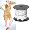 100 Yard Sequin String 6mm Decorative Accessory for Cloth Shoe Plastic Resin Sequin Line Silver 100 Yard Roll