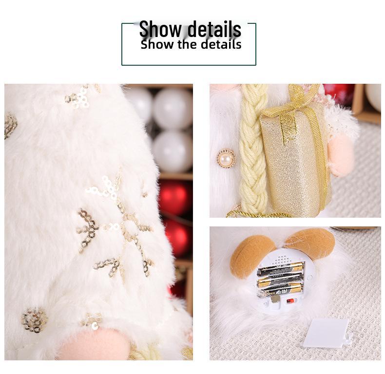 Plush No-Face Doll with Lights: Christmas Sequin Rudolph Decoration