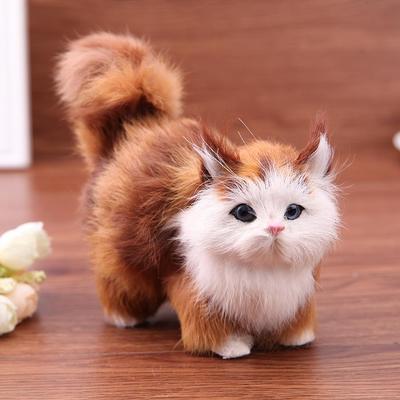 Lovely Simulation Plush Cat Toys Kids Stuffed Kitten Doll Home Ornements For Kids Birthday Gift Stuffed Real Life Cats Plush Toy