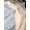 Spring, Autumn and Winter New Milk Waxy Versatile Semi-turtleneck Plush Thickened Sweater Bottom Shirt Femininity Inner Top
