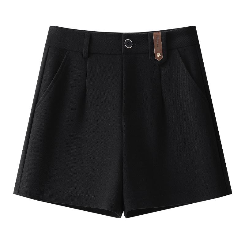 Ancola Women's Red Woolen A-line Bootcut Shorts for Autumn/Winter 2024