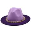 Winter Autumn Imitation metal chain Woolen Women Men Ladies Fedoras Top Hat Jazz Caps European American Round Caps Bowler Hats