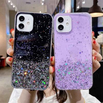 Coque Silicone Étoile Paillettes Bling Mode Pour Apple iPhone 16e 16 6 6s 7 8 14 Plus XR X XS Max 17 15 11 12 13 Pro Mini Air Housse Souple