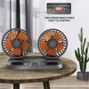 Multi-Voltage Car Fan | Dual Head USB Cooler | 2-Speed Adjustable | Auto Air Ventilation | 5V/12V/24V Compatible