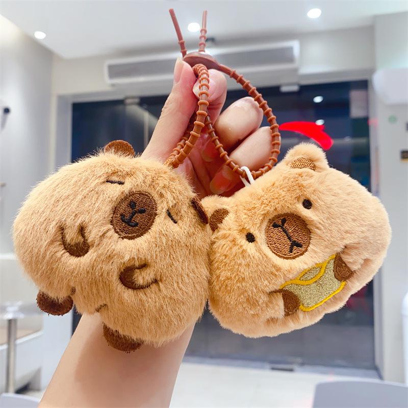 Capybara Plush Keychain - Adorable Cartoon Pendant Toy Gift for Kids