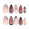 Autumn/Winter 3D Floral French Zebra Stripe Wearable Nail Tips