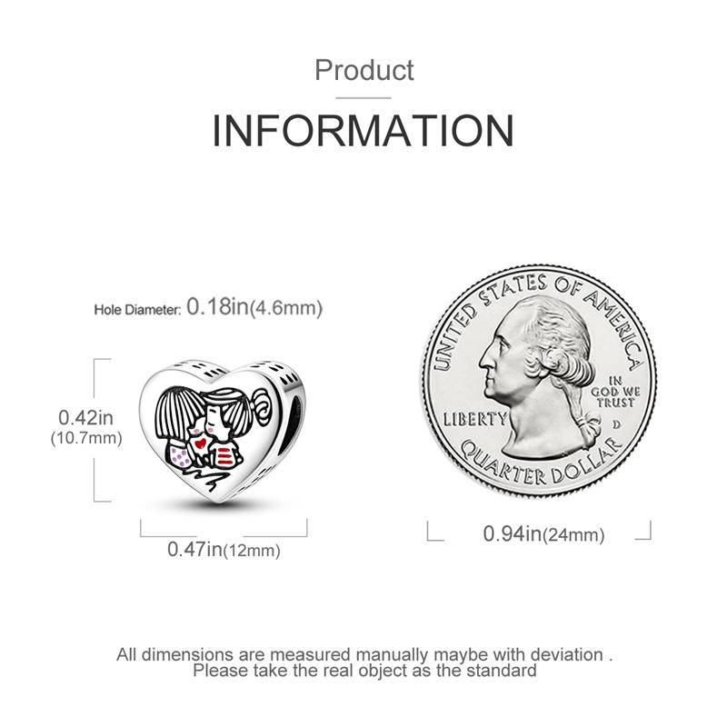 Good Sister Heart-Shaped Beads Copper Original Beads Fit Original Charms Bracelet Beads Jewelry Gifts For Women