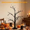 1Pcs 60cm Halloween LED Table Tree Light Black Spooky Tree Lamp Pumpkin Eyeball Ornament for Indoor Party Bedroom Tabletop Decor