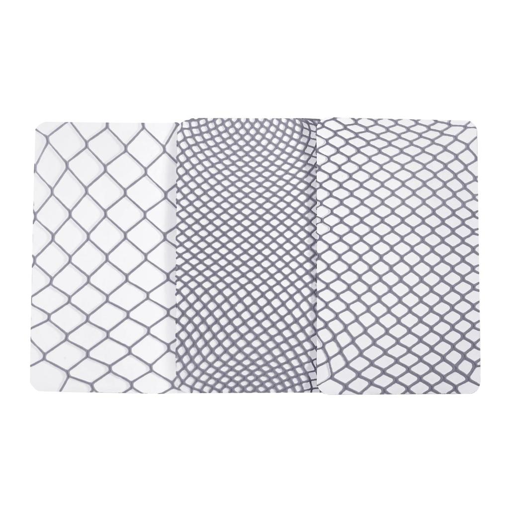 LittleForBig Netzstrumpfhosen Leggings [Netzstrumpfhosen] High-Waist Strumpfhosen, 3er-Set (Grau) mit 3 Netzmustern (Groß, Mittel und Klein)