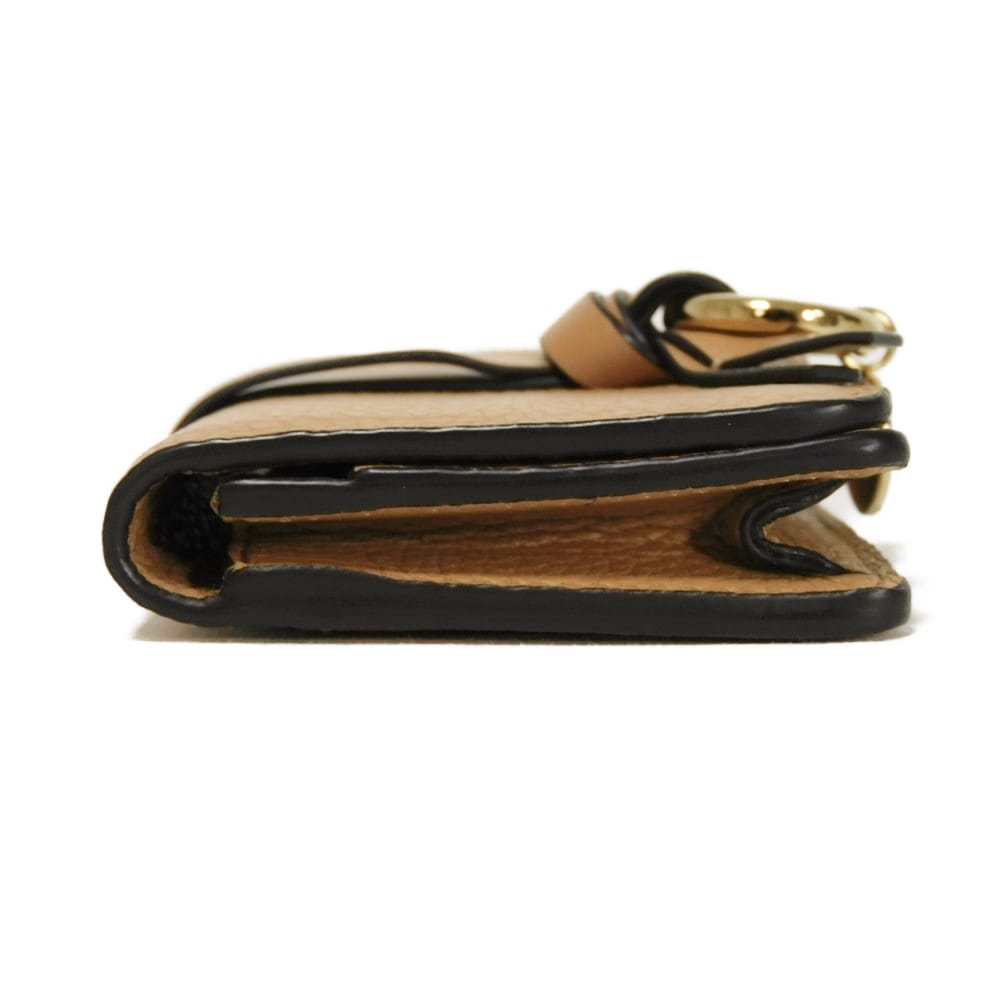 Used 9656 Alphabet Card Holder CHC21WP015F57 7946 Current Pastel Unused Logo Medal Charm Muted Brown Women's from Japan