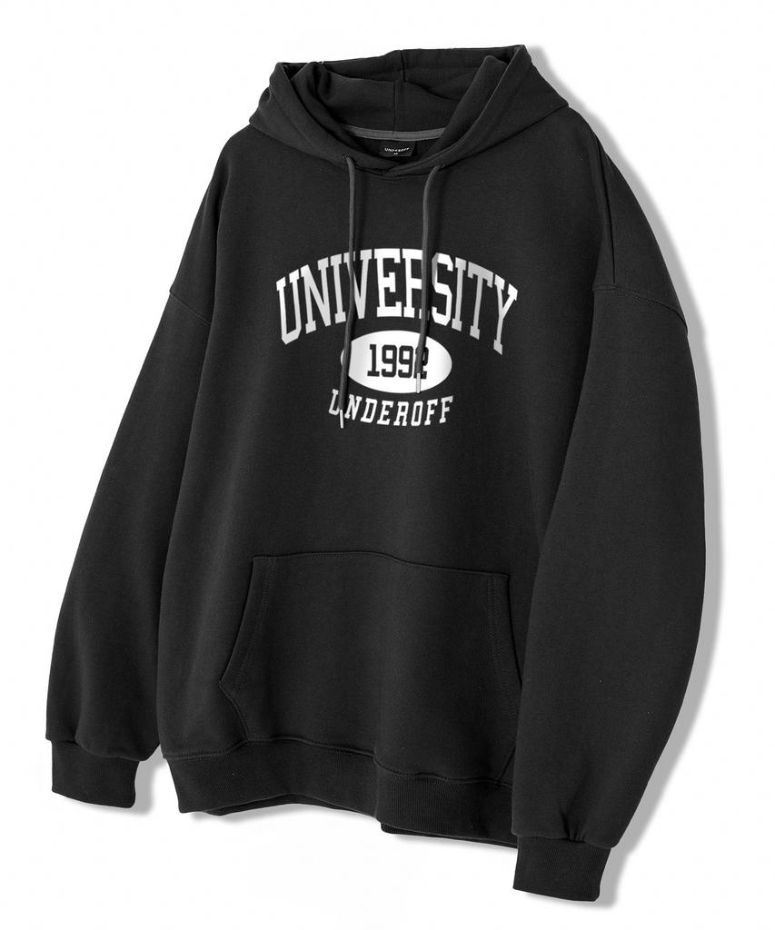 Authentic Relaxed University Hoodie White Blue