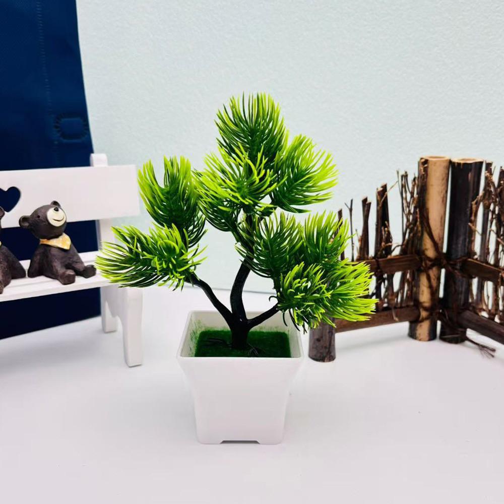 Pine Bonsai Garden Ornament With Faux Tree For Home Decor And Hotel Lobby
