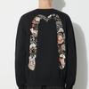 Evisu FW23 Kumadori Daruma Large M Print Logo Round Neck Pullover Long Sleeve Sweatshirt Men Sweatshirt Black 2EAHTM3SW1080RXCT