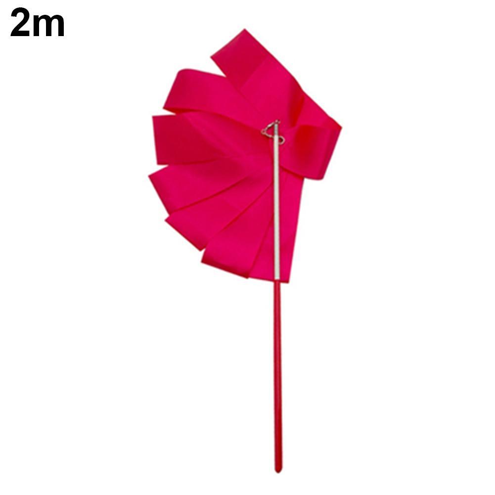 2M/4M Colorful Rythmic Gymnastics Ribbon Dance Ribbon Rhythmic Art Gymnastic Ballet Streamer Twirling Rod Stick Training