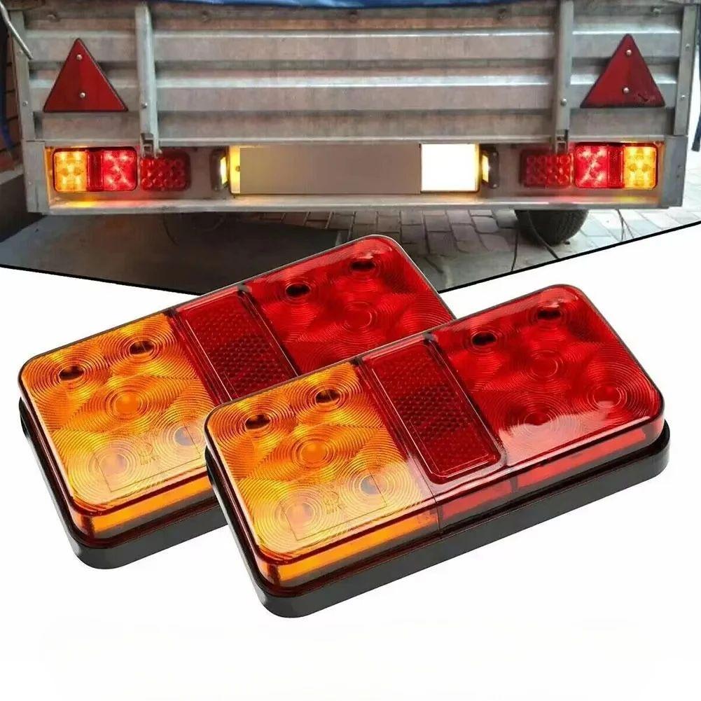 1 Pair 10LED Rear Tail Lights Lamps Lorry Truck Trailer Caravan Bus Motorhome 12V Trailer Truck Tail Lamp