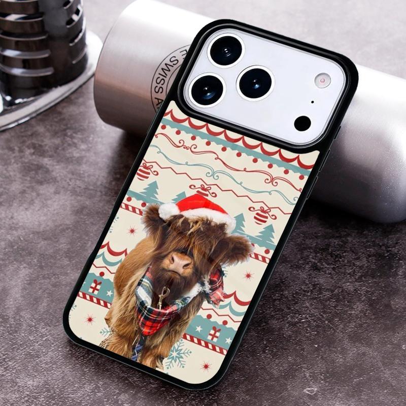 Highland Cow Scottish Art Phone Case for iPhone 17 16 15 Pro Max Air 14 13 12 11 Plus Shockproof Cover