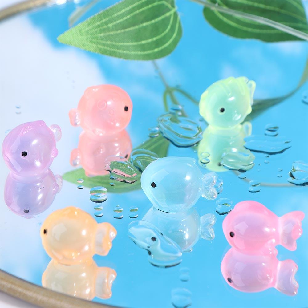 Colorful Luminous Fat Fish Simulation Fat Fish Landscaping Mini Fish Figures Fairy Garden