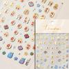 5D gold printed Chinese character nail stickers high quality happy nail art stickers Chinese soft embossed nail art decals