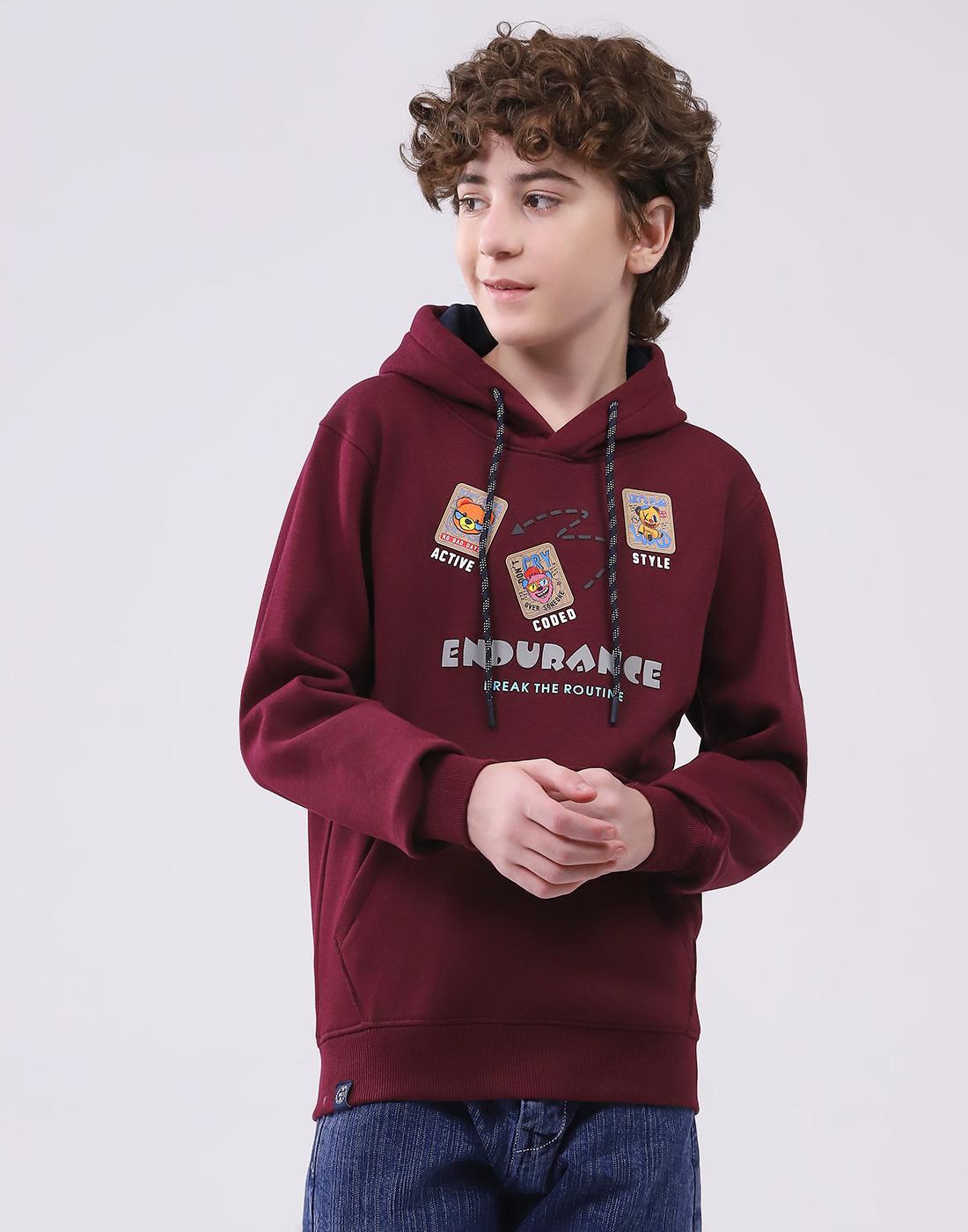 MONTE CARLO Jongens Regular Fit Sweatshirt 4-5 Years bordeaux