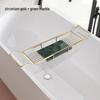 Stainless Steel Non-Slip Marble Bathtub Organizer Rack with Telescopic Shelf for Bathroom Use