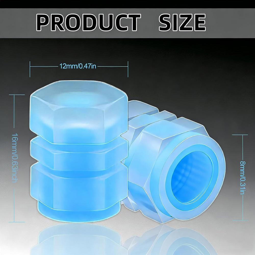 Fluorescent Night Glowing Valve Caps Luminous Valve Caps Night Glowing Decor Motorcycle Bicycle Wheel Hub Valve Stem Cap