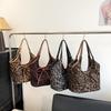 Fashion leopard print shoulder bag women's autumn and winter new simple retro women's bag versatile casual tote bag