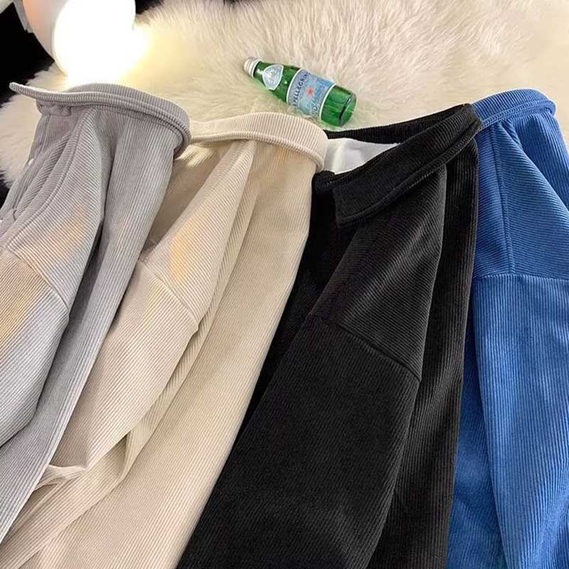 Shirt Coat for Women Cotton Winter Padded Warm Solid Color Thickened Casual Oversize Double Layer Jacket