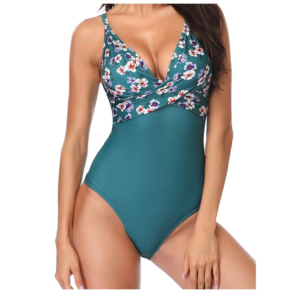 Women's Sexy Color Matching Printed  Swimsuit Bikini Swimsuit