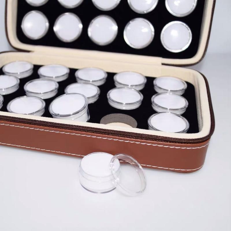 Portable Rock Collector Zipper Bag Round Visual Display Storage Pouch for Colorful Gems Jewelry Travel Organizer