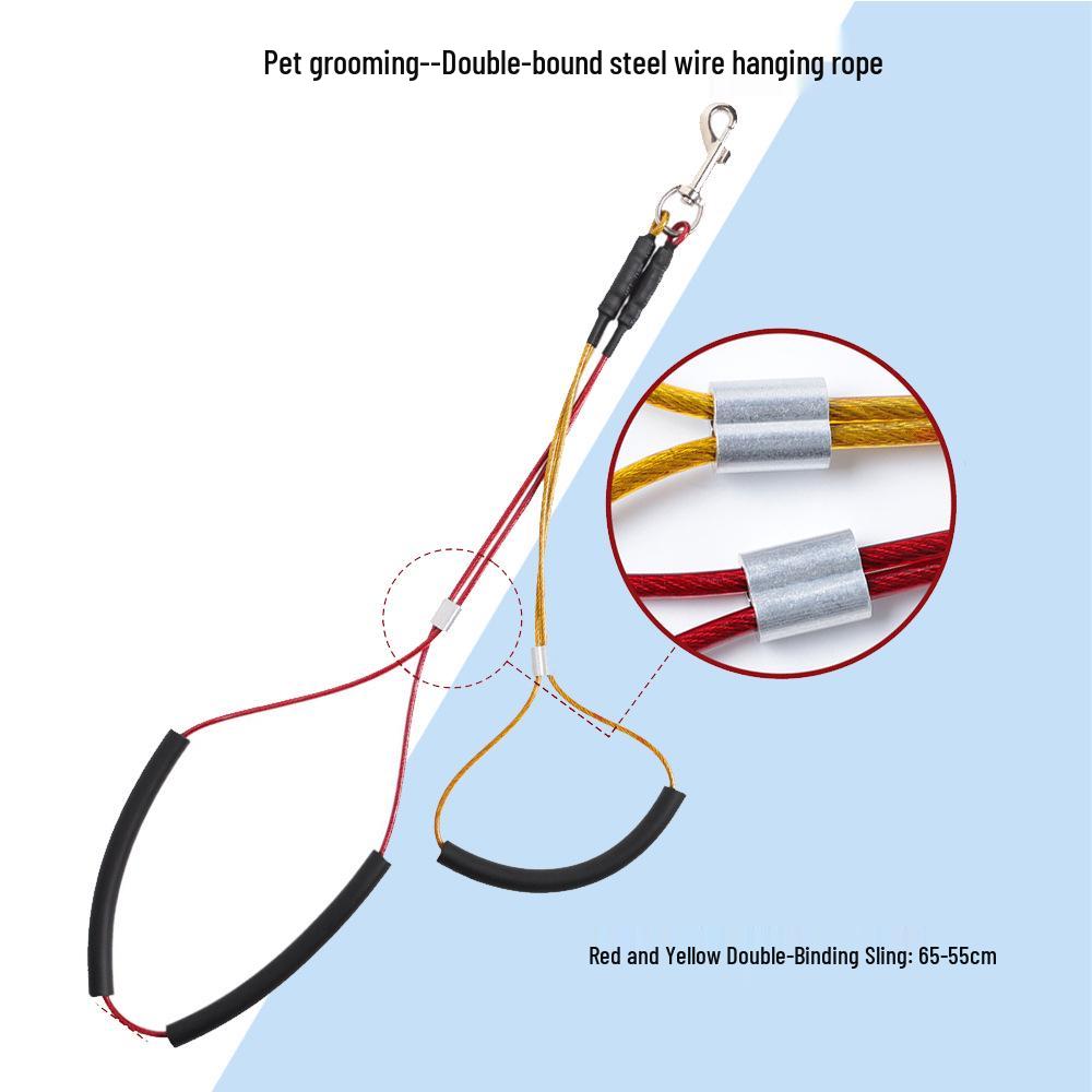 

Pet Grooming Double Tie Bathing Rope for Cats and Dogs Medium Double Tie Steel Wire Rope