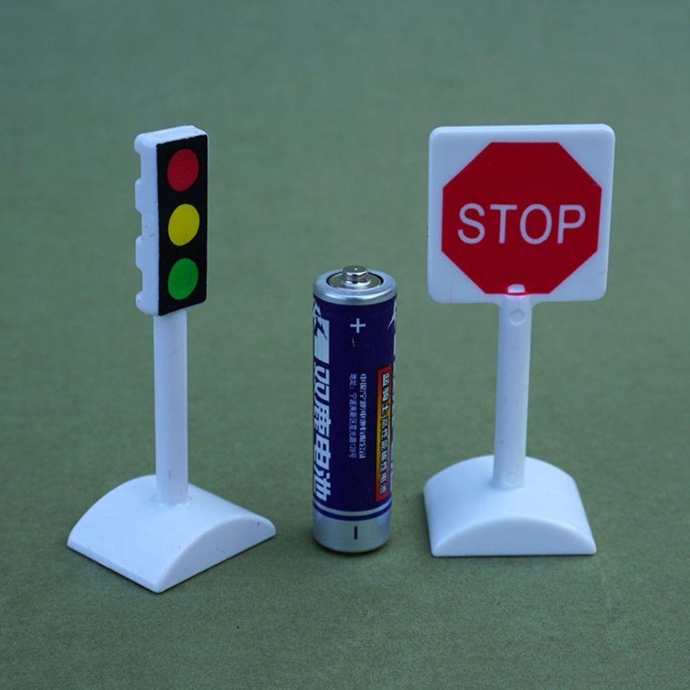 Road Block Dollhouse Speed Limit Sign Model Toy Mini Traffic Road Signs  City Street
