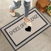 SHOES OFF PLEASE Printed Rug, Dirt-Resistant and Easy-Clean Entrance Mat for Hallways and Bedroom Doorways Home Decor